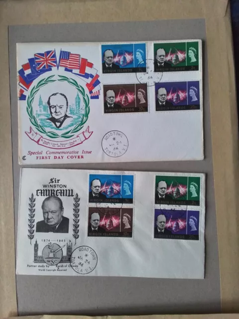 Winston Churchill - 1966 - 2 First Day Covers - Virgin Islands (C31)