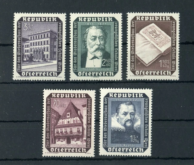 Österreich Briefmarken „Evangelische Schule 1953“ Gestempelt – Goldhahn Nr. 989-993