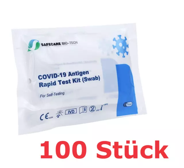 100x Corona Schnelltest Selbsttest Covid-19 Antigen Nasen Test Omikron BfArM PEI