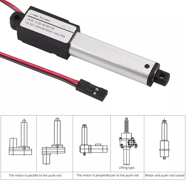 Mini Linearmotor Verstellantrieb Linear Actuator Motor Elektrisch 12V 32N 50mm