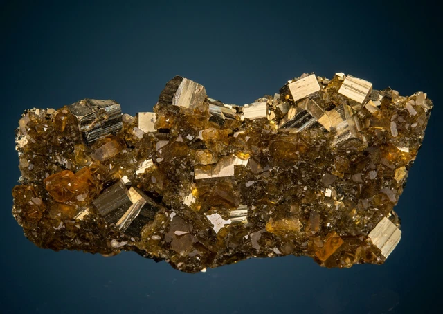 Pyrite on Barite, Eagle Mine, Gilman, Eagle County, Colorado, USA 2210-289