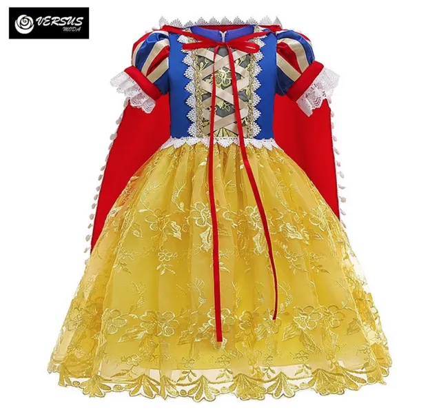 Biancaneve Vestito Carnevale Dress up Princess Snow White Girl Costumes SNOW009