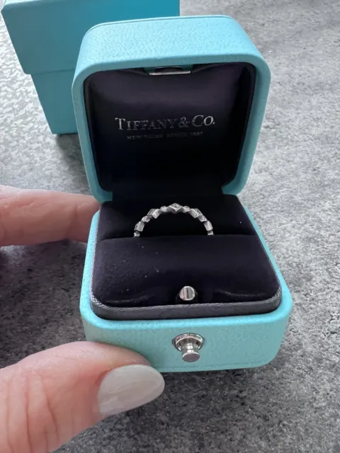 Tiffany & Co.  Jazz Celebration Stackable Diamond Platinum Band - Size 7