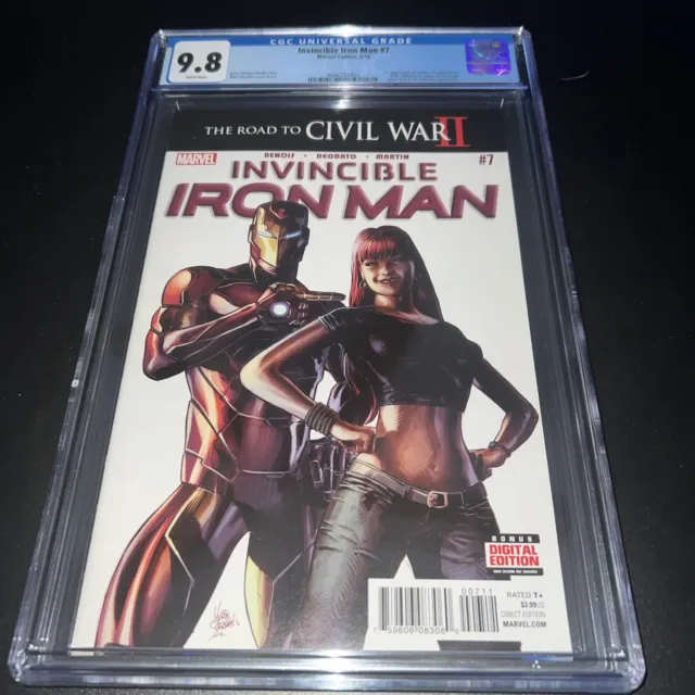 Invincible Iron Man #7 CGC 9.8 2016 1st Cameo Riri Williams Ironheart Bendis