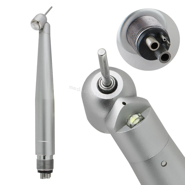 45° Angle Dental Fiber Optic  LED Light High Speed Handpiece E-generator 4 Hole