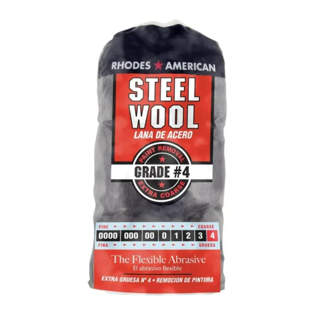 Homax Rhodes American Grade 4 Extra Coarse Heavy-Duty Steel Wool Pad 12-Pack