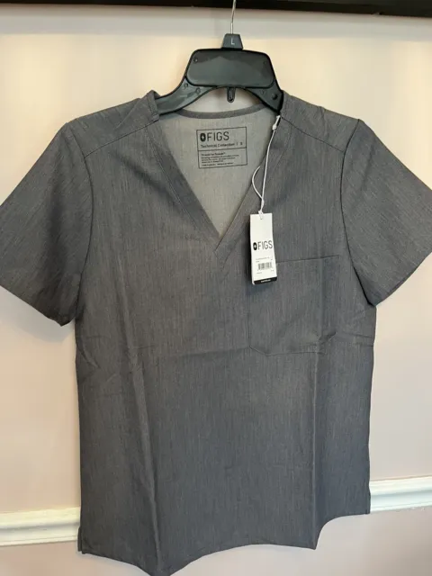 NWT Figs Technical Collection Catarina Gray  Small Scrub Top