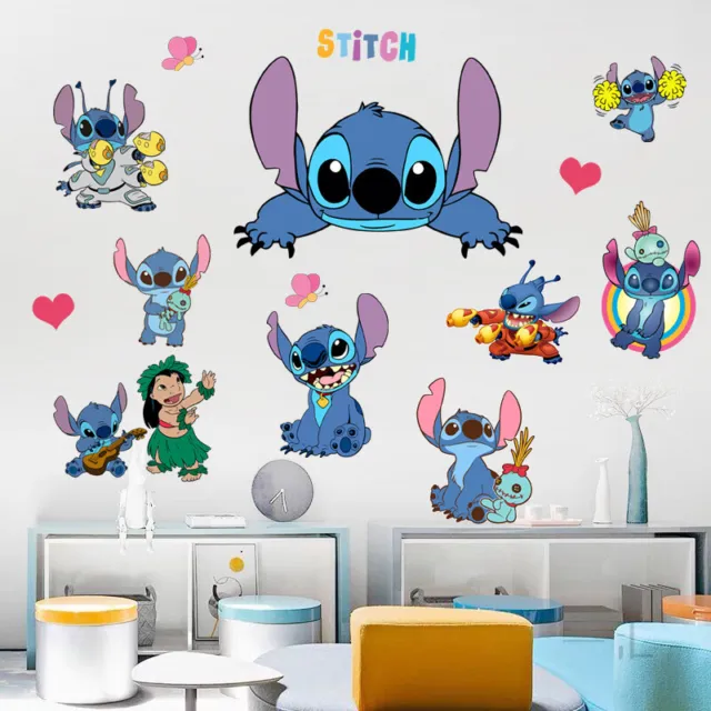 Cute STITCH Sticker Kids Boys Girls Nursery Bedroom Wall Decals Removable