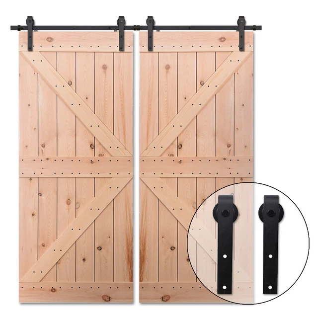 66.6FT BYPASS SLIDING Barn Door Hardware Kit For Wooden Door Closet