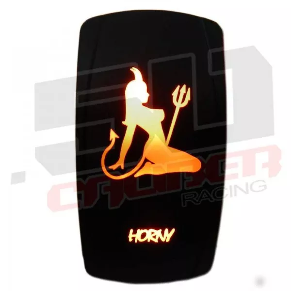 Orange Horny Rocker Switch Momentary On/Off Bay linger Deck Boats Can Am Sport