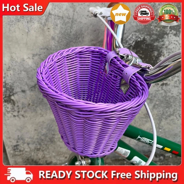 4 teile/satz Rattan Fahrrad Korb + Glocke + Quaste + Aufkleber Lagerung Korb (Li