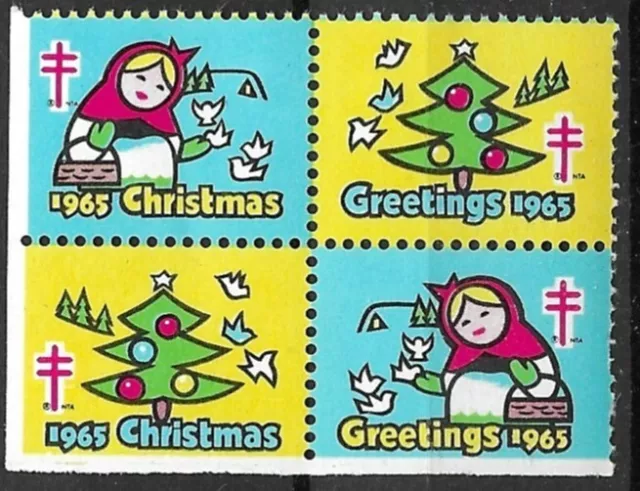Briefmarken USA Weihnachten/ Christmas Seals 1965
