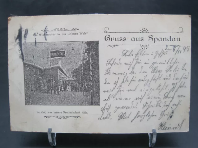 Ak Gruss Aus Berlin Spandau Neue Welt 1898