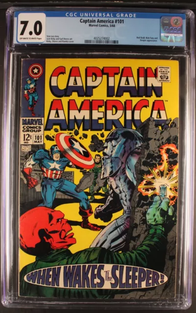 Captain America  #101  Red Skull Key!   7.0 Cgc       4025274002