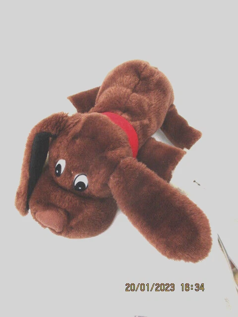 Doudou  Peluche chien blanc écru marron Pitou ?  30cm