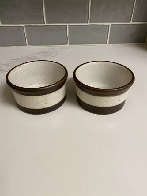 Denby Striped Pottery Stoneware Bowls 4” X 21/2” Speckled 2qty/set