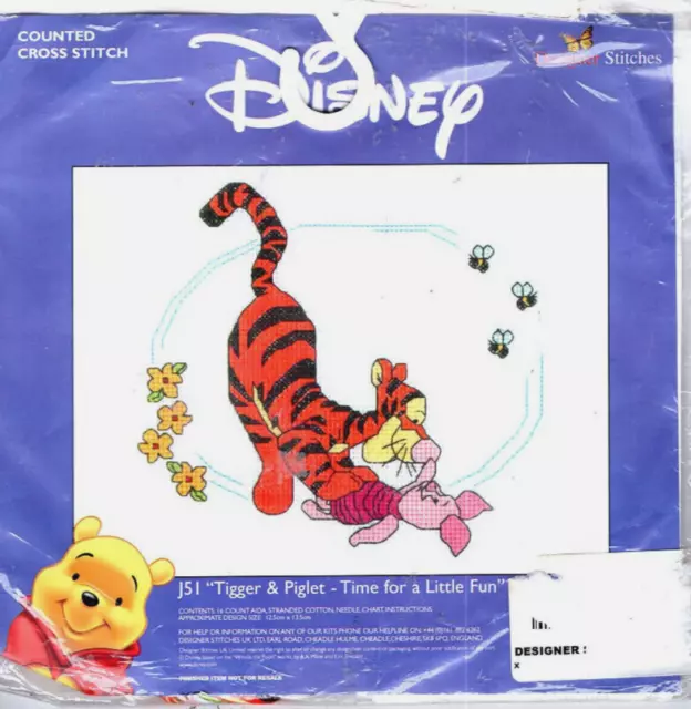 Time For A Little Fun Tigger &Piglet  Designer Stitches Counted Cross Stitch Kit