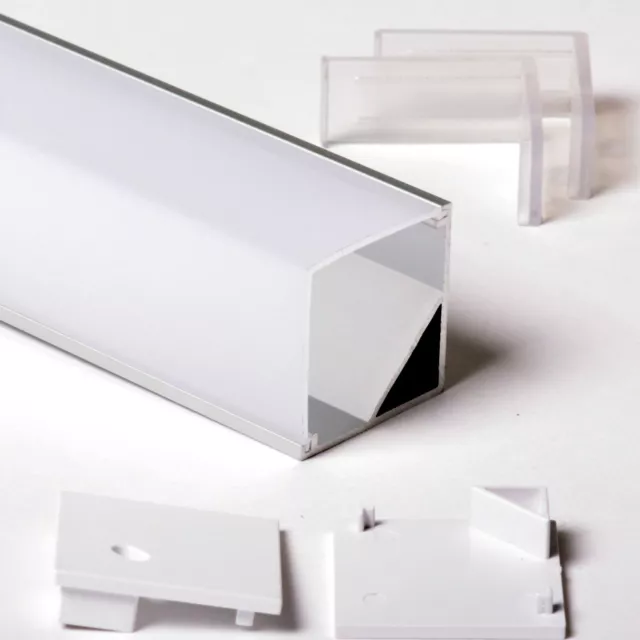 3030C Perfil Angular Grande Aluminio 1M Para Tiras Strip LED Barra Rígido