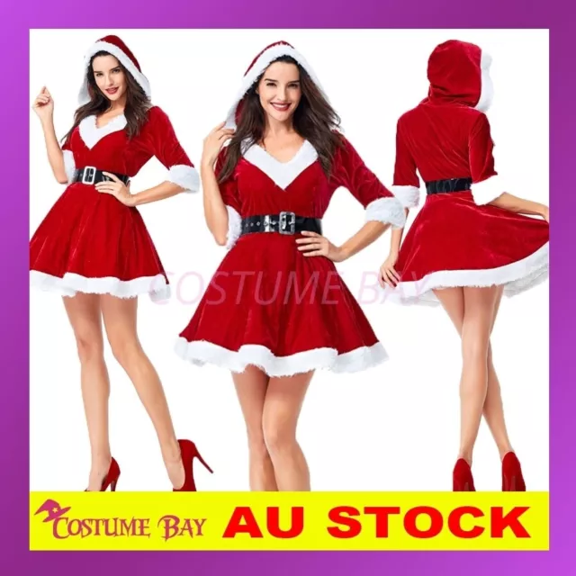 Womens Girls Christmas Xmas Ms Miss Santa Claus Costume Party Tutu Dress Outfits