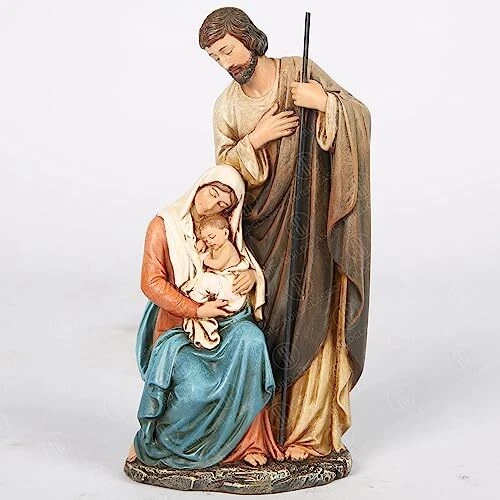 BC BUILDCLASSIC Holy Family Statue Catholic Figurine, 6inches H, Resin, Hand