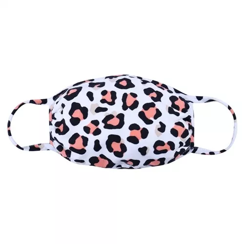 Reusable Face Mask Cover Animal Coral Leopard Print Ultra Soft T-shirt Cloth