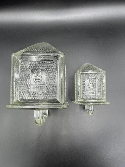 2 Gerrix Poncet Vintage Glass Scoops For Hoosier Cabinet Handled 1930’s 3C &2/3C 4