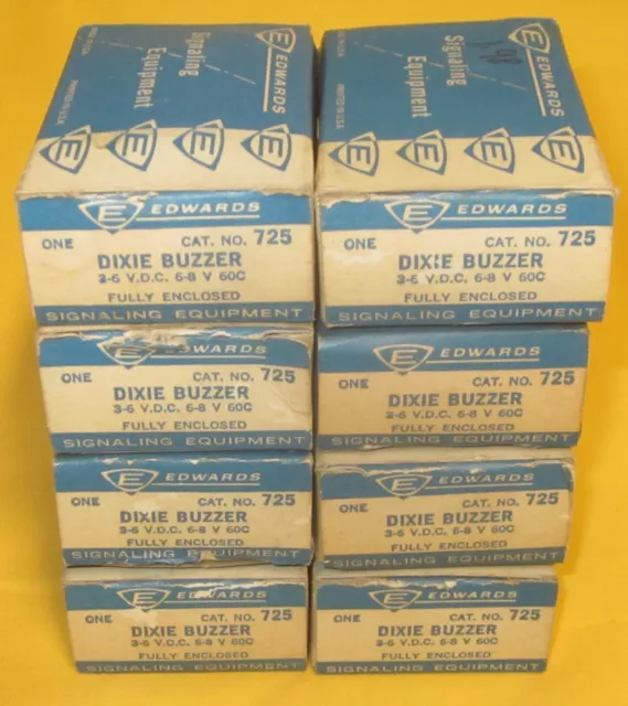 NEW OLD STOCK Lot of 8 Vintage Edwards Dixie Buzzers No. 725 in Original Boxes