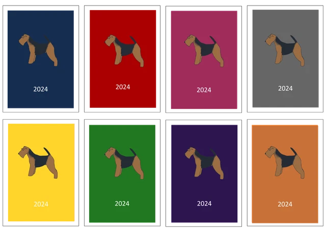 Welsh Terrier Week to View Diary A5, A6, A4 Dog Show, Normal, Appointment