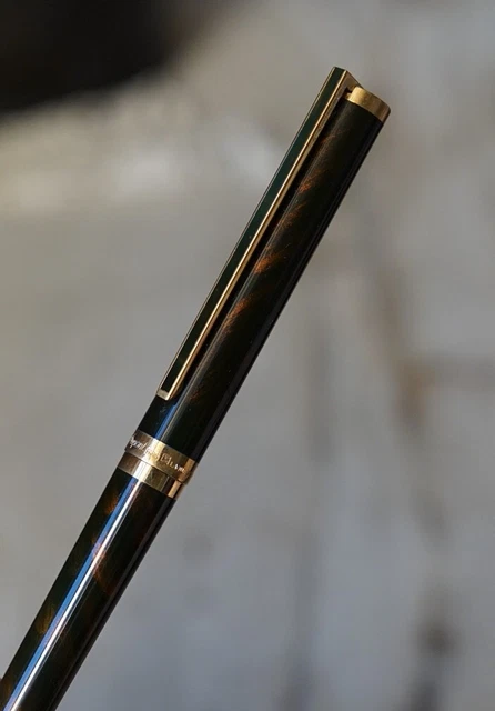Stylo Plume S.T. Dupont Gatsby Argenté Godrons - Plume Or 18K - Occasion - Rare