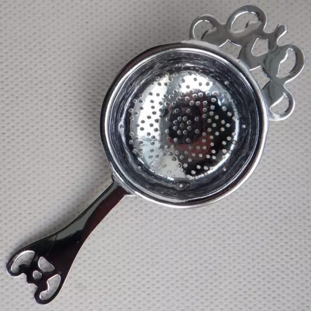 Vintage Chrome Tea Strainer Loose Leaf 1950s/60s Style Retro Kitchenalia Utensil