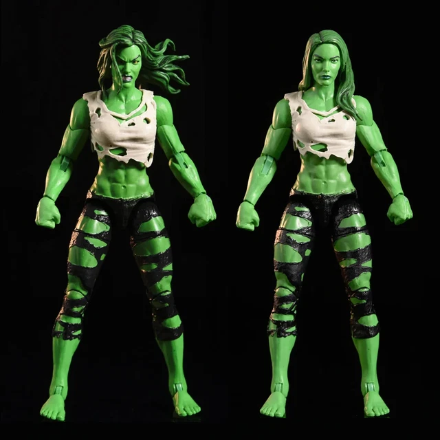 Figurine Marvel Legends She-Hulk – Édition Comics – 15 Cm – Hyper Articulée – 2 Mains Swap – Carte Blister Rétro – Cadeau Collector