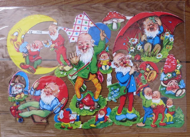 Glanzbilder Mit Gartenzwerg-Motiv – Süße Poesiebilder Für Scrapbooking & Deko