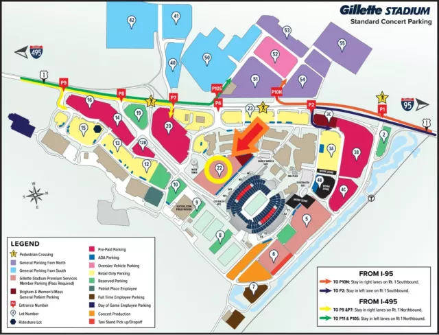 Parking Pass Billy Joel & Stevie Nicks: 09/23/2023 - Gillette Stadium - Lot 22