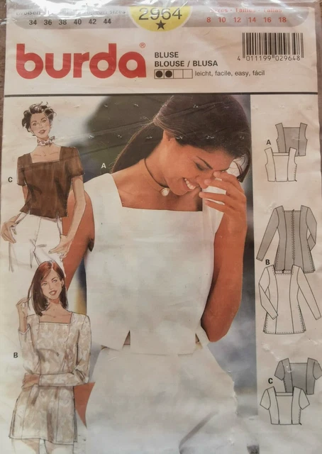 Patron De Couture Burda 6460 Blouse Tunique Tailles 36 à 46 - Occasion, Copie Couleur, Projet DIY