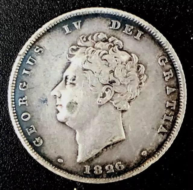 Great Britain, 1826, One Shilling, George IV, silver coin in XF condition