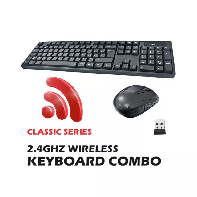 Kit Completo Mouse + Tastiera Wifi Wireless Layout Ita Combo Ergonomico.