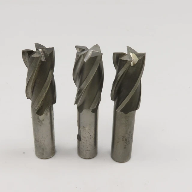 1" Diam. 4 Flute Spiral End Mill HSS 3/4" Weldon 2" LOC Lot Of 3
