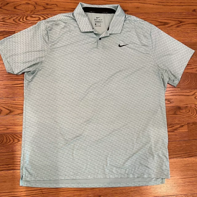 NIKE Size 2XL Green Dri-Fit Mens Performance Polo Shirt Golf