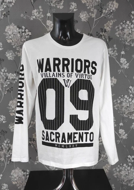 VILLAINS OF VIRTUE T-SHIRT A MANICHE LUNGHE 'SACRAMENTO WARRIORS'. Taglia XL