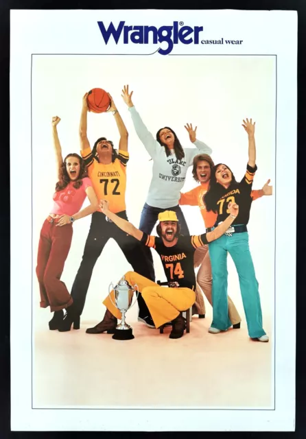 WRANGLER CASUAL WEAR manifesto poster Abbigliamento Basketball Virginia Q15
