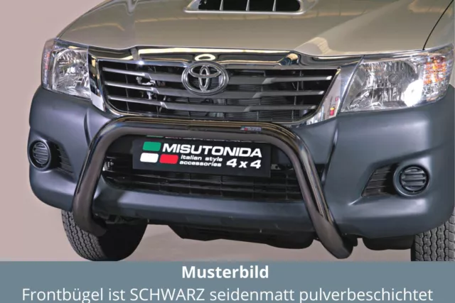 Frontbügel Edelstahl schwarz für Toyota Hilux 2011 - 2016 76mm mit ABE Bullbar