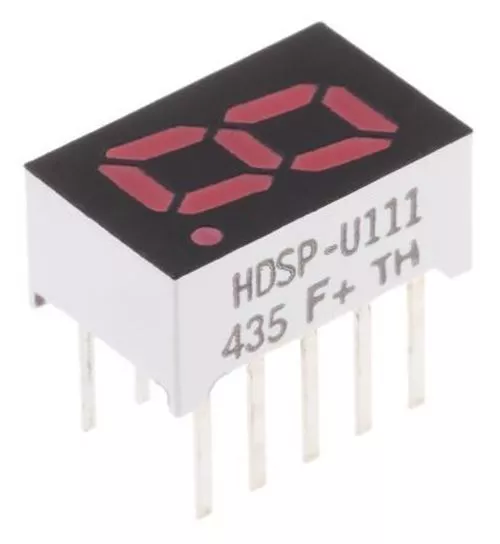 1 x Broadcom HDSP-U111 7-Segment Affichage LED, ca Rouge 3.6 Mcd Rh Dp 8mm