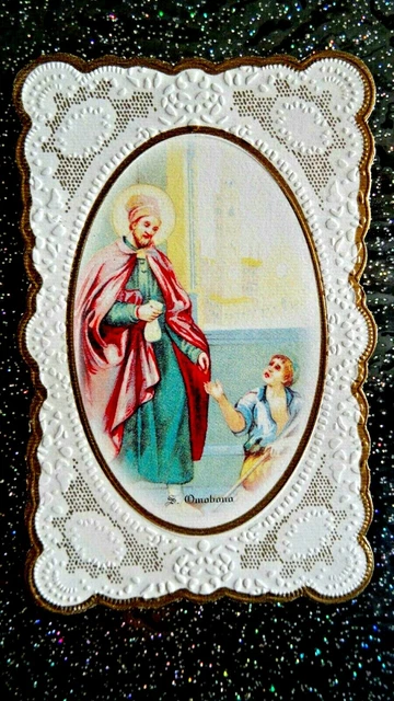 Occasionissima  Sant'omobono In Oro Cromolito Fior Di Stampa