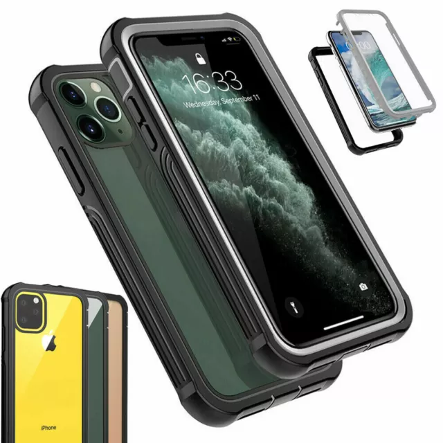 360 Hybrid Armor Full Shockproof Case Cover For iPhone 12 13 14 Pro Max 11 7 8 X