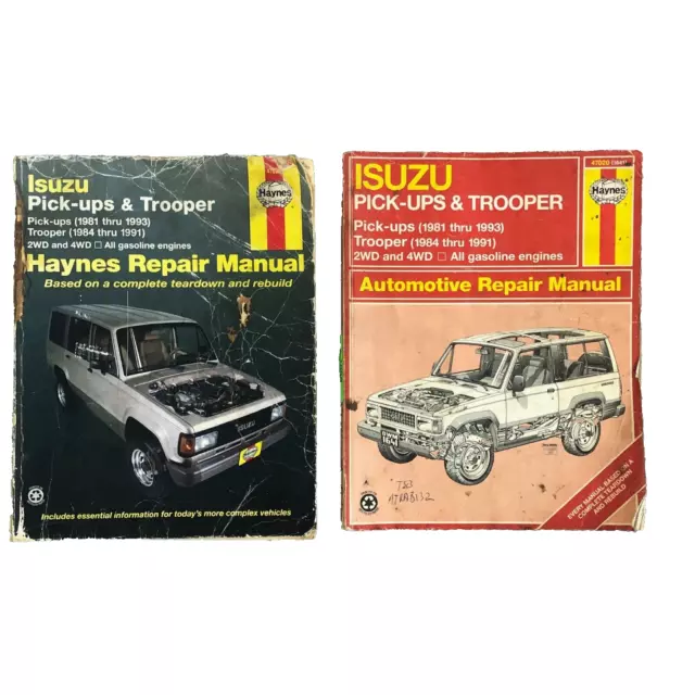Isuzu Pick-ups 1981-1993 and Trooper 1984-1991 -2 COPIES Haynes Repair Manuals