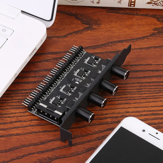8 CHANNELS PC Case Cooling Fan HUB 4 Knob Radiator Speed Controller (4 ...