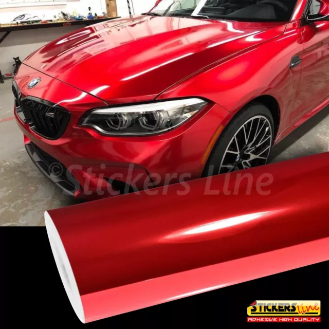 Pellicola adesiva ROSSO lucido metallizzato car wrapping auto moto glossy red