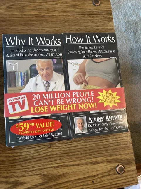 ATKINS DIET VIDEOS VHS 2 set Why It Works How It Works -AS SEEN ON TV, NEW ! £2.24 - PicClick UK