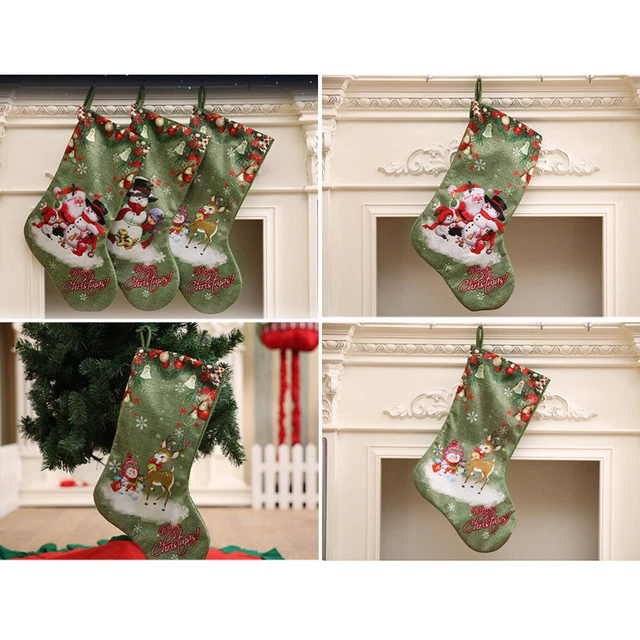 Regalo de Navidad bolsa de calcetines medias dulces de Navidad verde