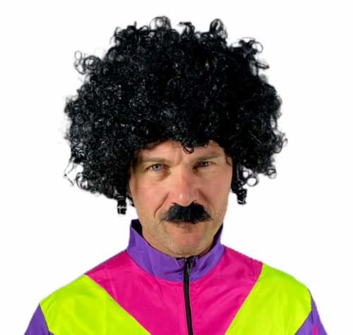 Perruque Afro Courte Années 70 - Homme/Femme - Brun - Style Rétro/Funky - Topcosplay - Neuve